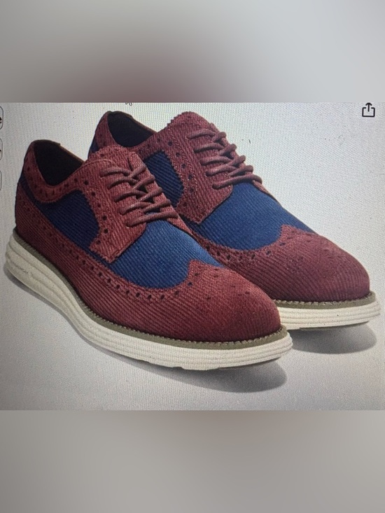 Cole Haan Other - Cole Haan  Men's Og Rem Longwing Burgundy &  Navy Mesh Derby Shoes; Sz: 8.5; EUC